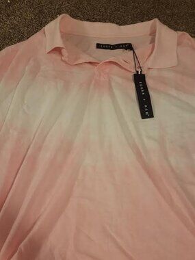 Womens Edgar+Ash Pink Short Sleeve Polo Shirt Size M